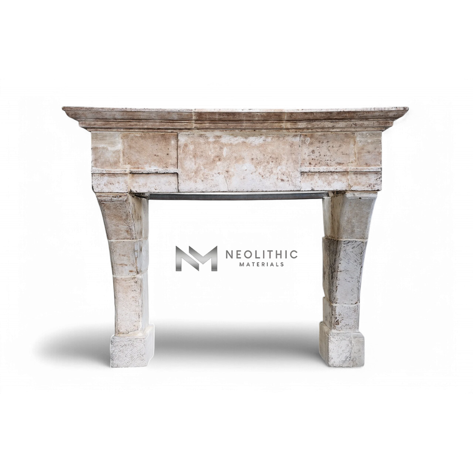 Antique Mediterranean Limestone Fireplace Mantel Louis XIII Style